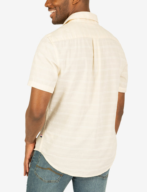 WHITE LABEL STRIPE SHORT SLEEVE WOVEN SHIRT - U.S. Polo Assn.