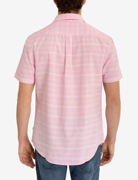 WHITE LABEL STRIPE SHORT SLEEVE WOVEN SHIRT - U.S. Polo Assn.
