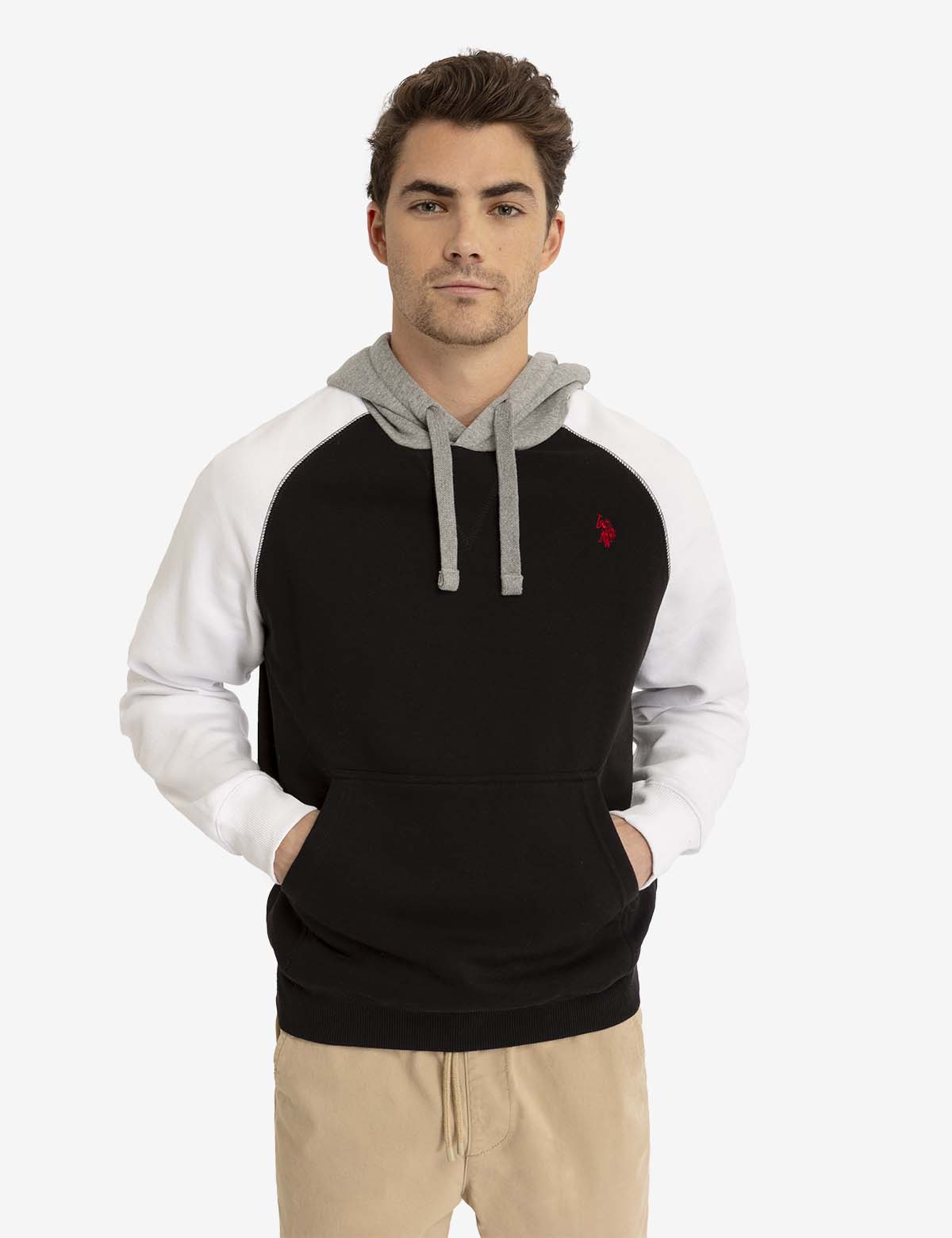 POL Color Block Long Sleeve Hooded Sweater