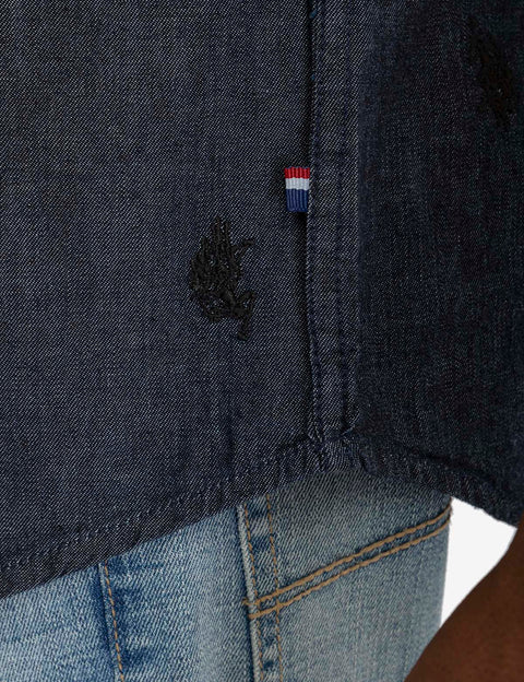 WHITE LABEL ALL OVER LOGO DENIM SHIRT - U.S. Polo Assn.