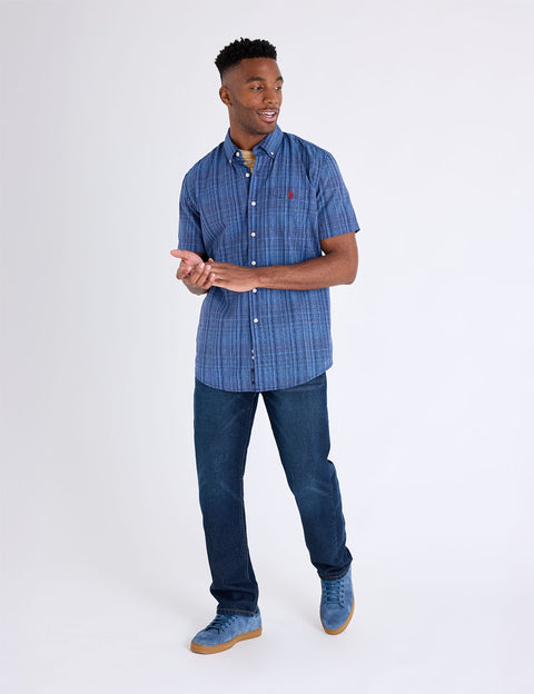 YARN DYE COTTON SHORT SLEEVE SHIRT - U.S. Polo Assn.