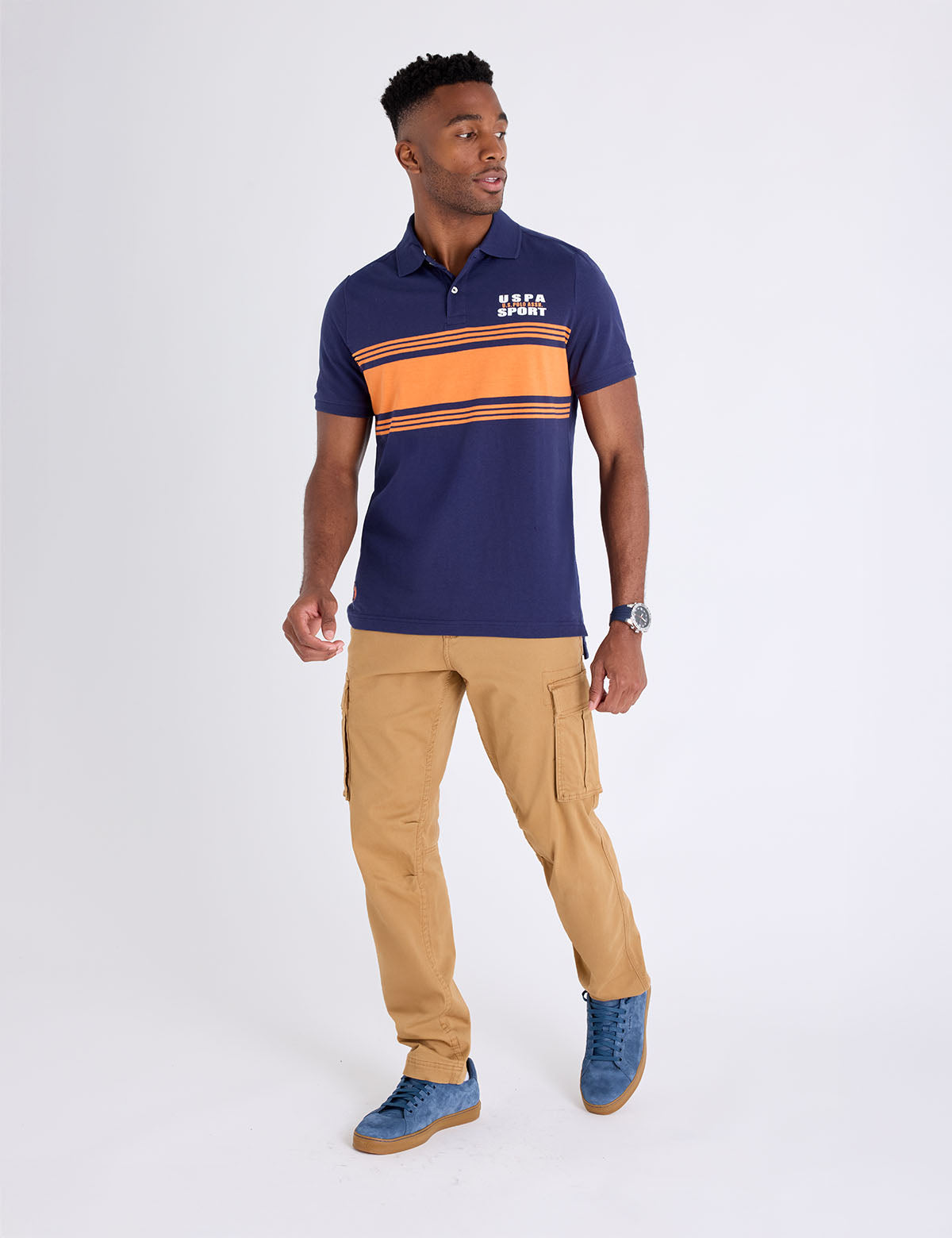USPA SPORT ENGINEERED STRIPE POLO SHIRT– U.S. Polo Assn.