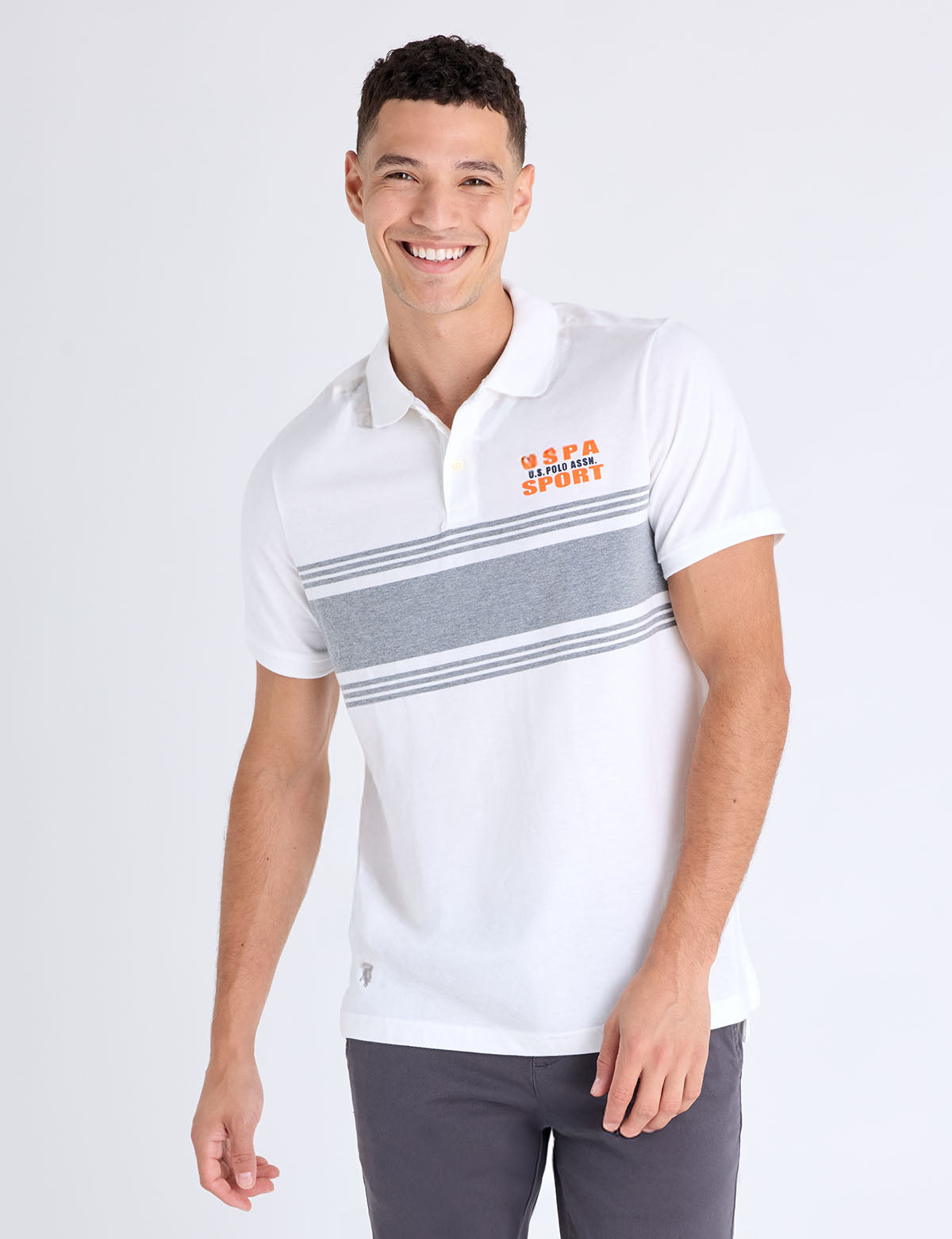 USPA SPORT ENGINEERED STRIPE POLO SHIRT– U.S. Polo Assn.
