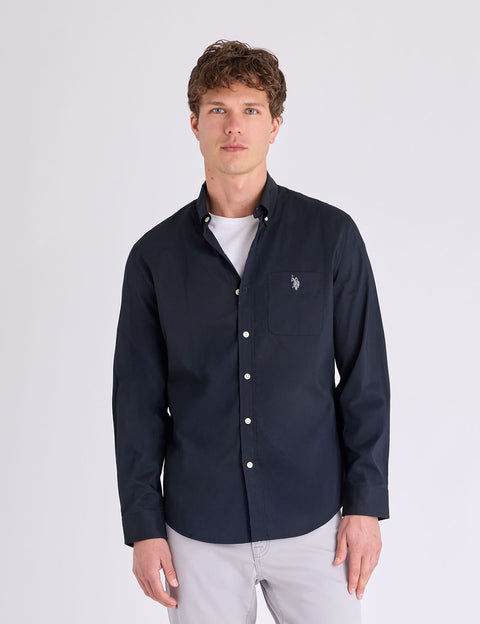SOLID STRETCH POPLIN LONG SLEEVE SHIRT - U.S. Polo Assn.