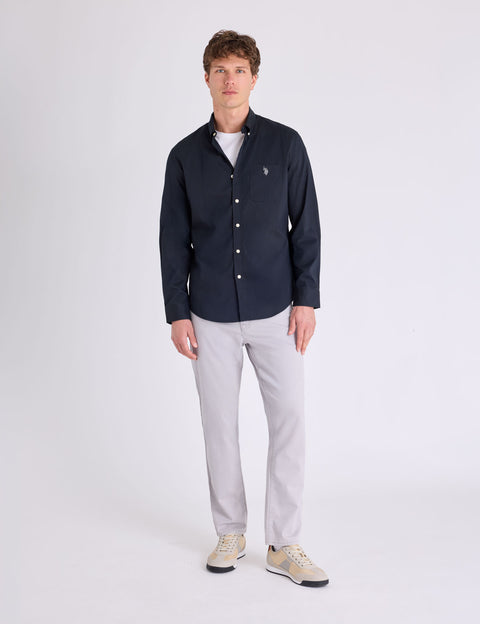 SOLID STRETCH POPLIN LONG SLEEVE SHIRT - U.S. Polo Assn.