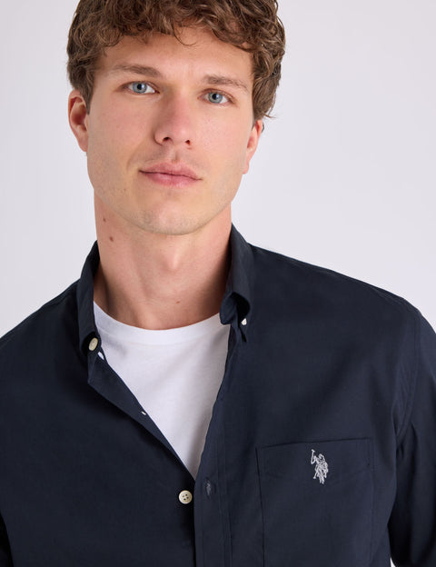 SOLID STRETCH POPLIN LONG SLEEVE SHIRT - U.S. Polo Assn.