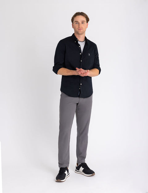 SOLID STRETCH POPLIN LONG SLEEVE SHIRT - U.S. Polo Assn.