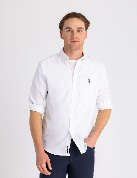 SOLID STRETCH POPLIN LONG SLEEVE SHIRT - U.S. Polo Assn.
