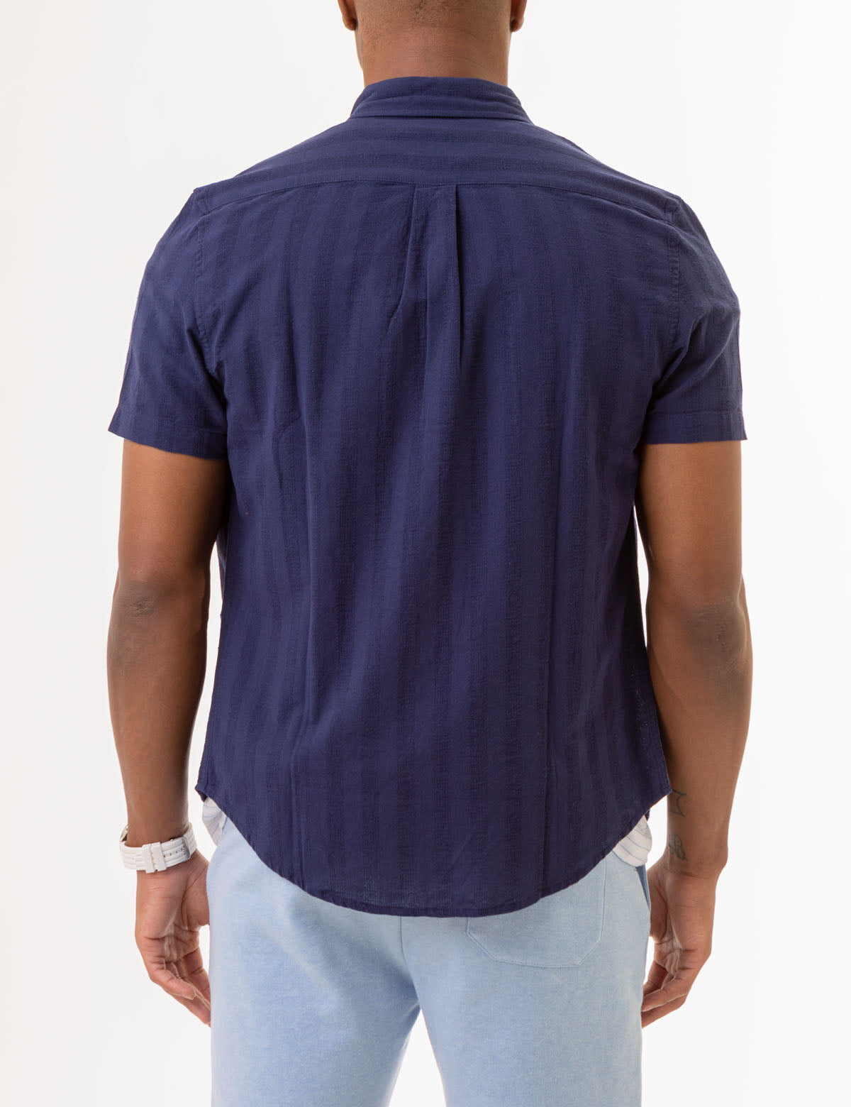 Navy Yarn-dyed Dobby Shirt