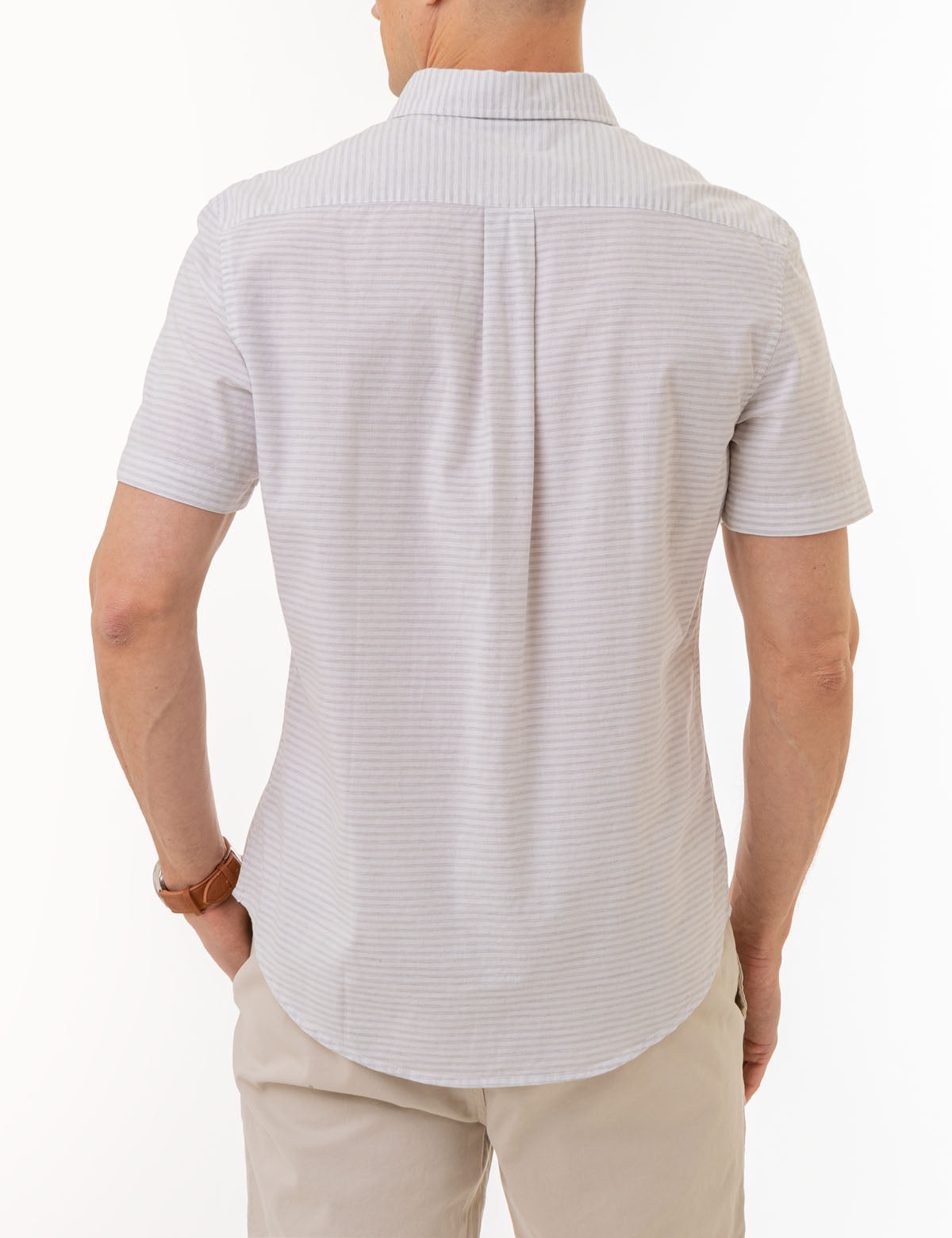BELTED SHORT POPLIN SHIRT