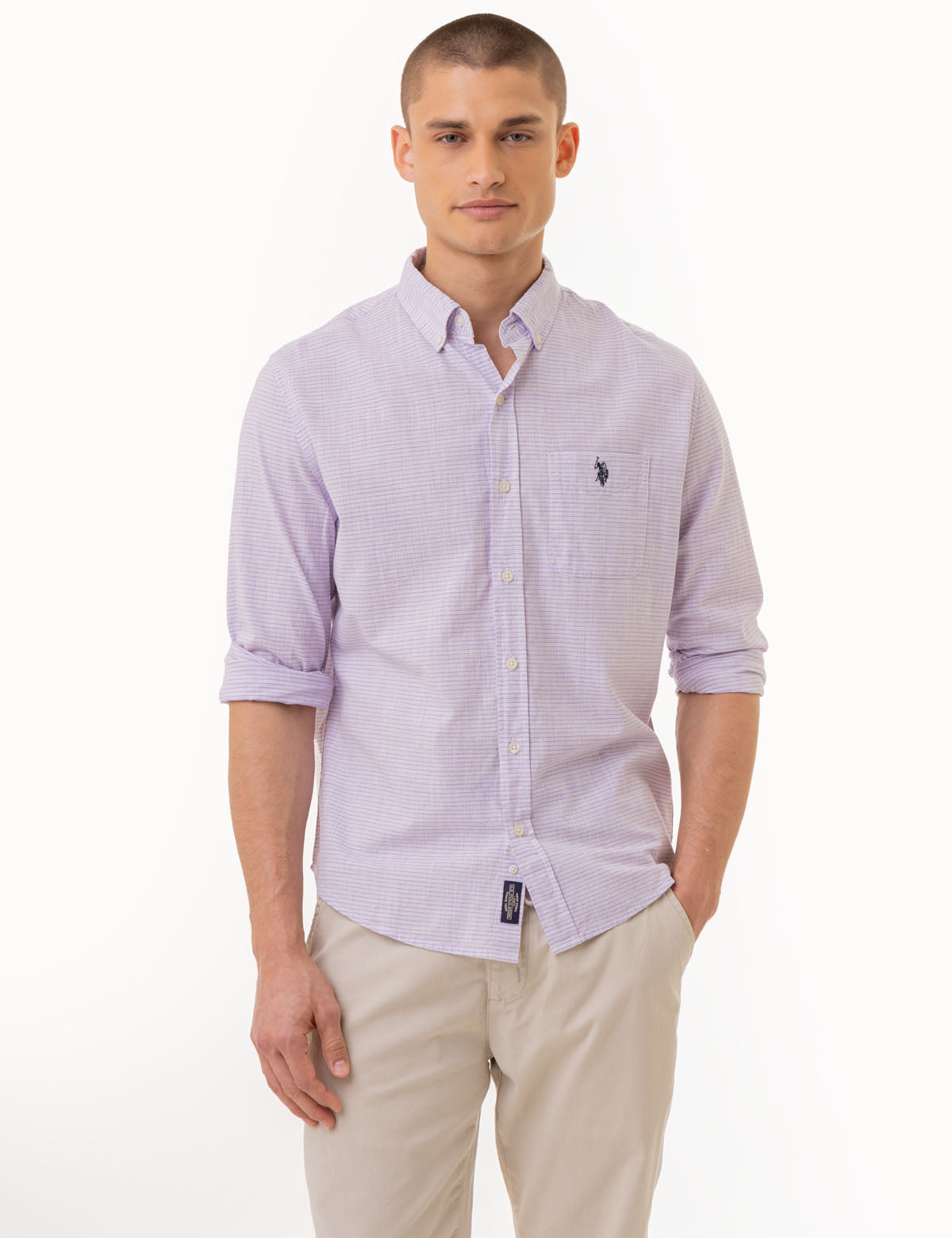 SHORT SLEEVE MOVEMENT POLO - LONG VALLEY STRIPE