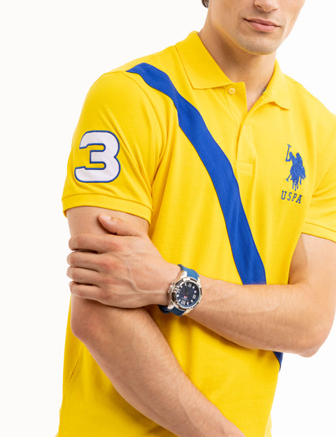 DIAGONAL SASH FRONT PIQUE POLO SHIRT - U.S. Polo Assn.