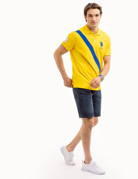 DIAGONAL SASH FRONT PIQUE POLO SHIRT - U.S. Polo Assn.