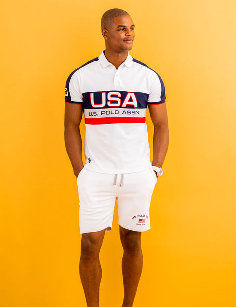 USA COLORBLOCK GRAPHIC PIQUE POLO SHIRT - U.S. Polo Assn.