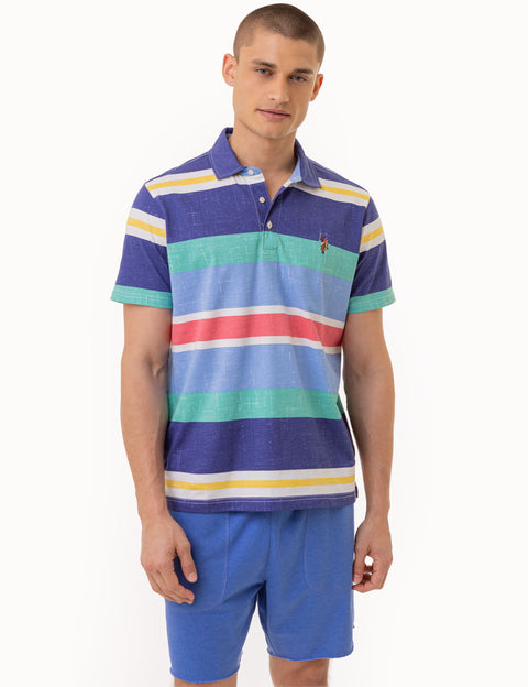 ENGINEERED STRIPE MULTICOLOR LOGO POLO SHIRT - U.S. Polo Assn.