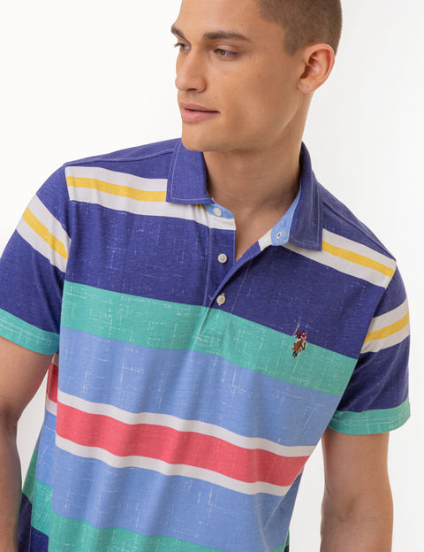 ENGINEERED STRIPE MULTICOLOR LOGO POLO SHIRT - U.S. Polo Assn.