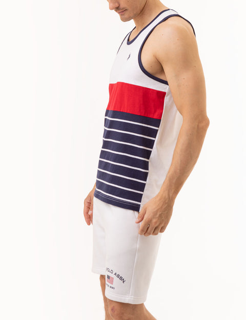COLORBLOCK JERSEY MUSCLE TANK WITH STRIPES - U.S. Polo Assn.