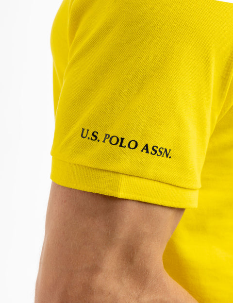 SOLID PIQUE DOUBLE LOGO POLO SHIRT - U.S. Polo Assn.