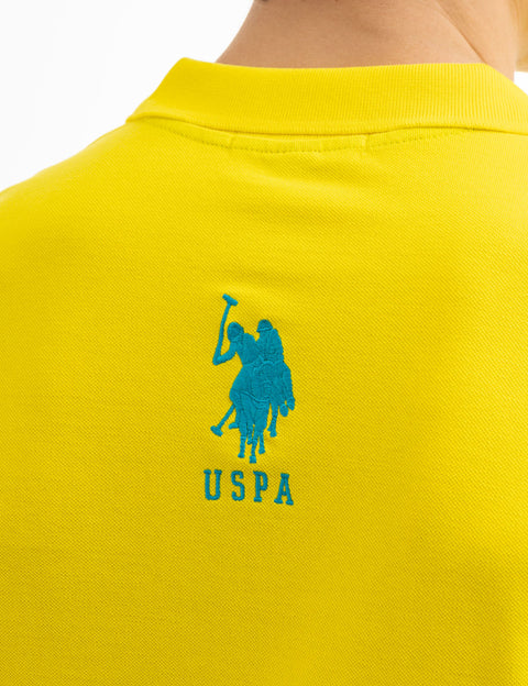 SOLID PIQUE DOUBLE LOGO POLO SHIRT - U.S. Polo Assn.