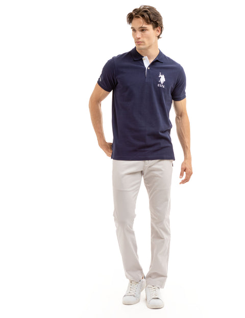 SOLID PIQUE DOUBLE LOGO POLO SHIRT - U.S. Polo Assn.
