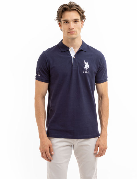 SOLID PIQUE DOUBLE LOGO POLO SHIRT - U.S. Polo Assn.