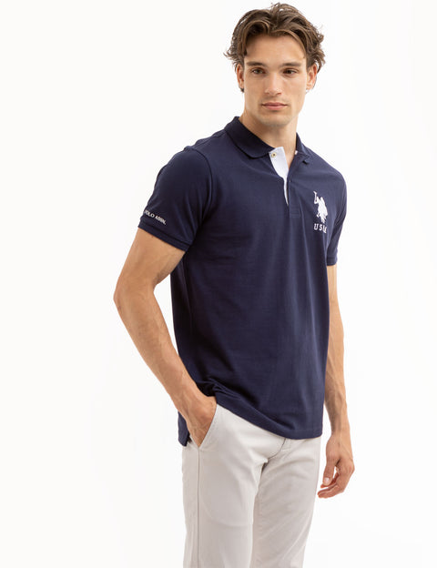 SOLID PIQUE DOUBLE LOGO POLO SHIRT - U.S. Polo Assn.