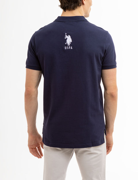 SOLID PIQUE DOUBLE LOGO POLO SHIRT - U.S. Polo Assn.