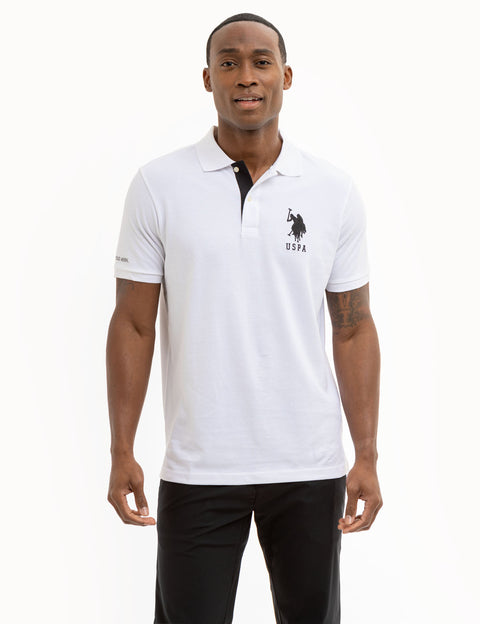 SOLID PIQUE DOUBLE LOGO POLO SHIRT - U.S. Polo Assn.