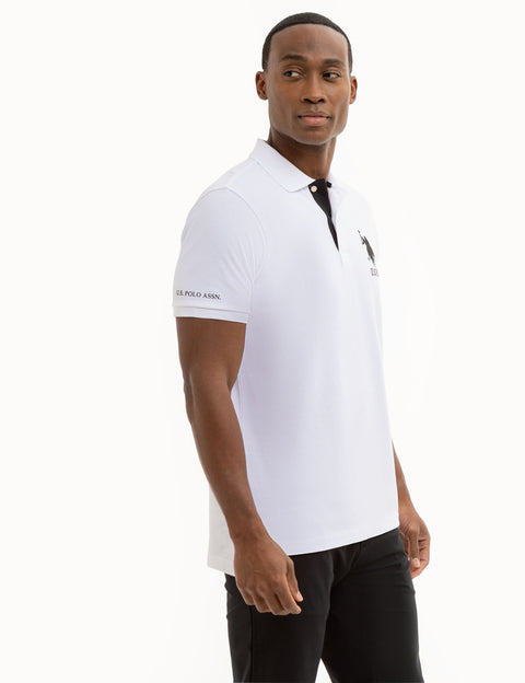 SOLID PIQUE DOUBLE LOGO POLO SHIRT - U.S. Polo Assn.
