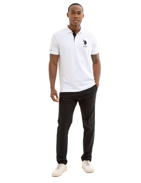 SOLID PIQUE DOUBLE LOGO POLO SHIRT - U.S. Polo Assn.
