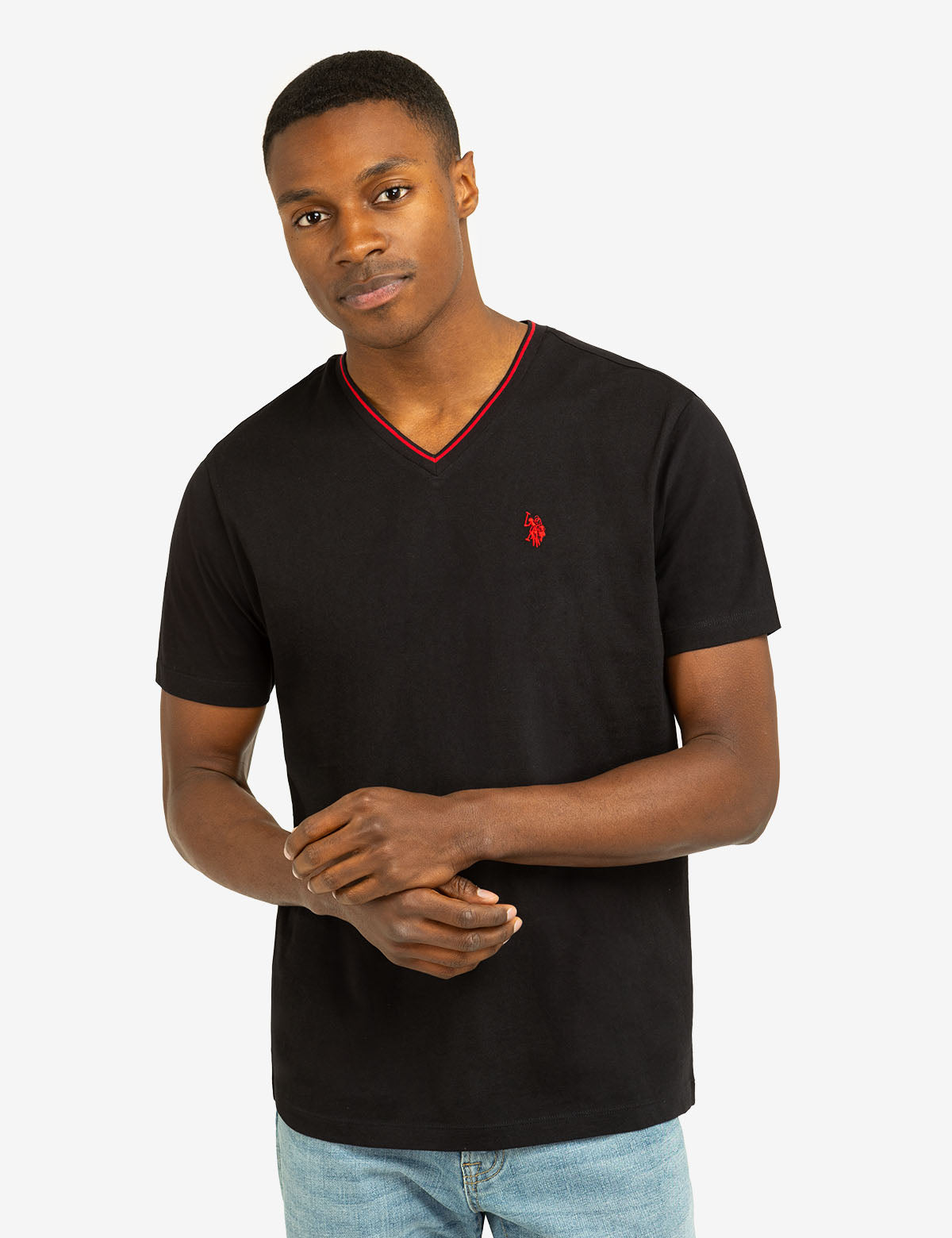 TIPPED V-NECK JERSEY T-SHIRT– U.S. Polo Assn.