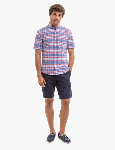 STRIPE SLUB POPLIN SHORT SLEEVE WOVEN SHIRT - U.S. Polo Assn.