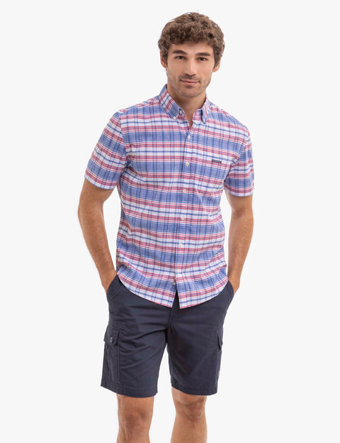 STRIPE SLUB POPLIN SHORT SLEEVE WOVEN SHIRT - U.S. Polo Assn.