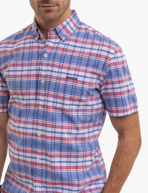 STRIPE SLUB POPLIN SHORT SLEEVE WOVEN SHIRT - U.S. Polo Assn.