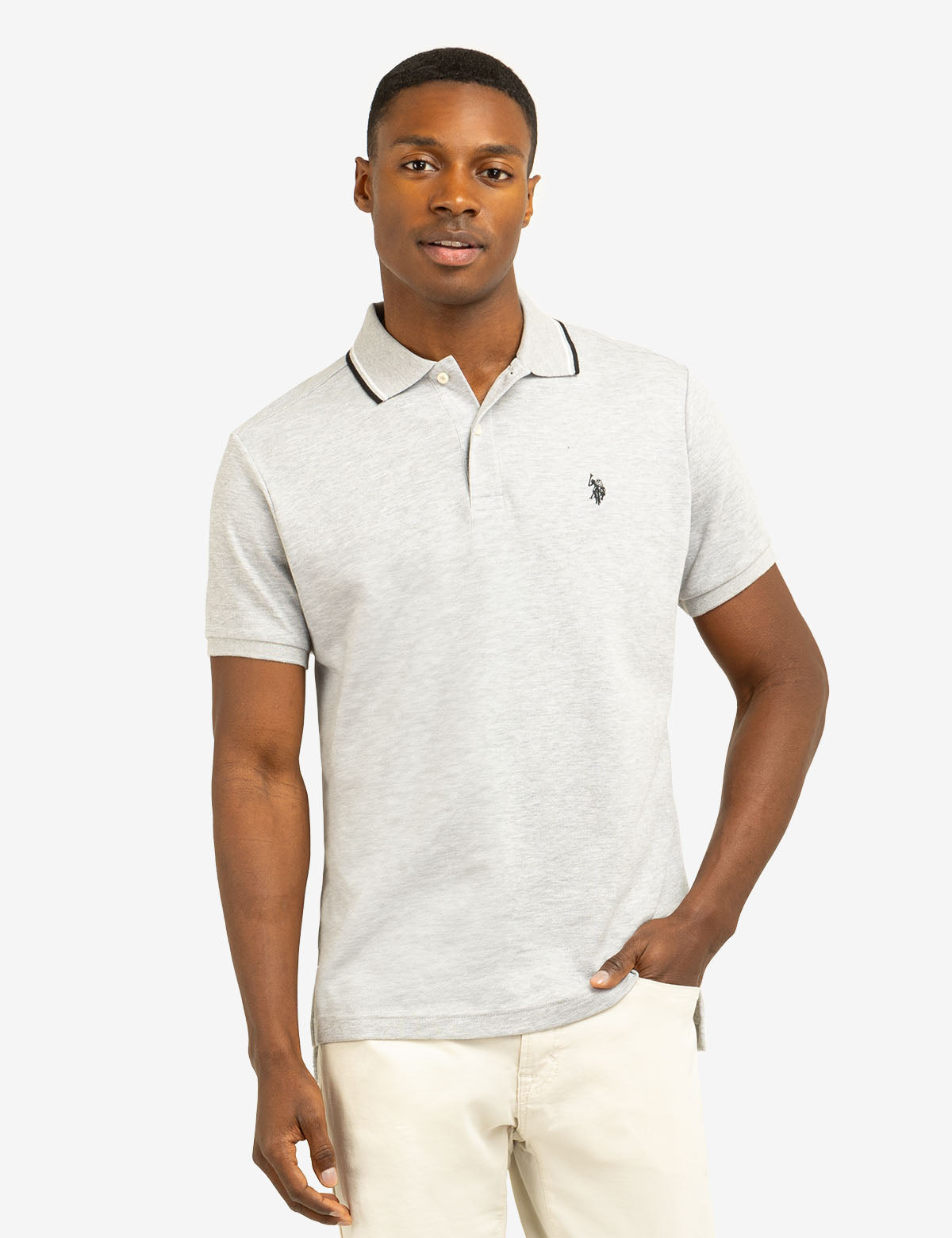 0400~Printed Collar FIT BOLT Slim Fit Polo