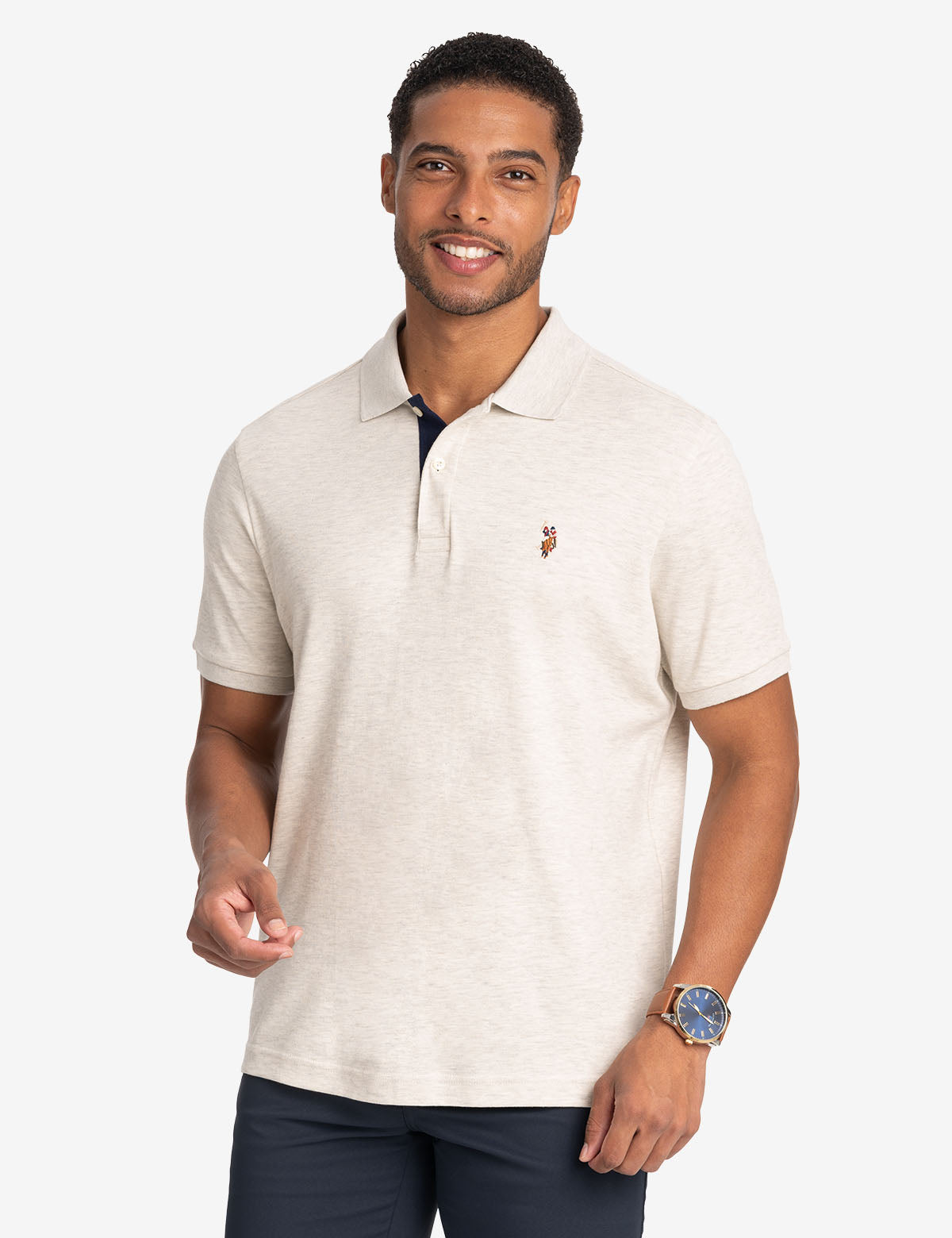 MULTI COLOR LOGO INTERLOCK POLO SHIRT– U.S. Polo Assn.