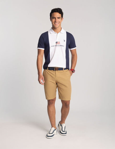 CHEST FLAG COLOR BLOCK PIQUE POLO SHIRT - U.S. Polo Assn.