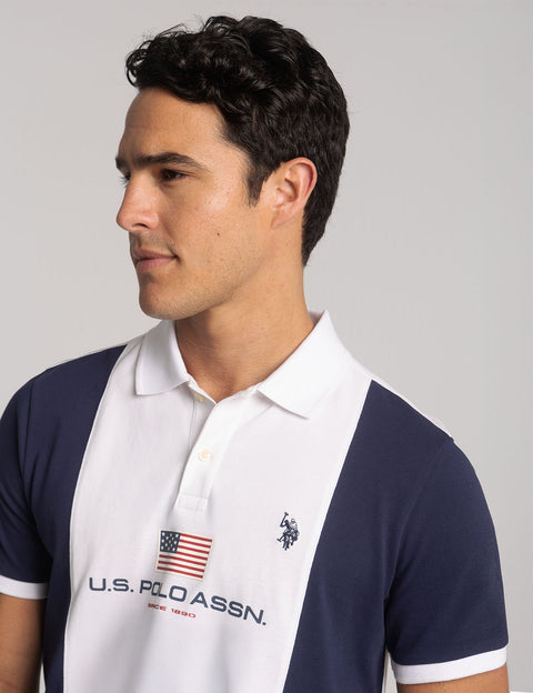 CHEST FLAG COLOR BLOCK PIQUE POLO SHIRT - U.S. Polo Assn.