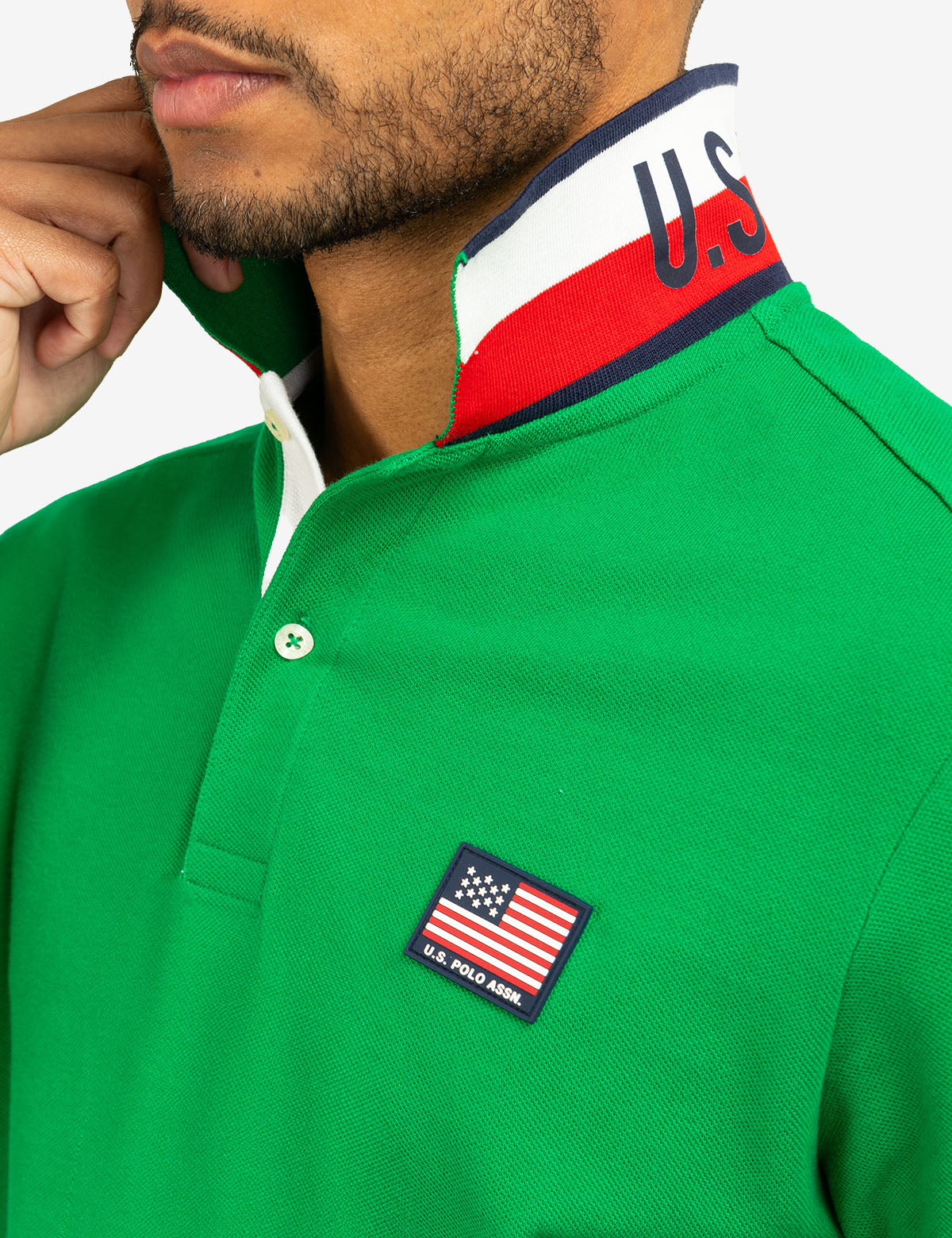 FLAG PIQUE POLO SHIRT WITH UNDER COLLAR DETAIL– U.S. Polo Assn.