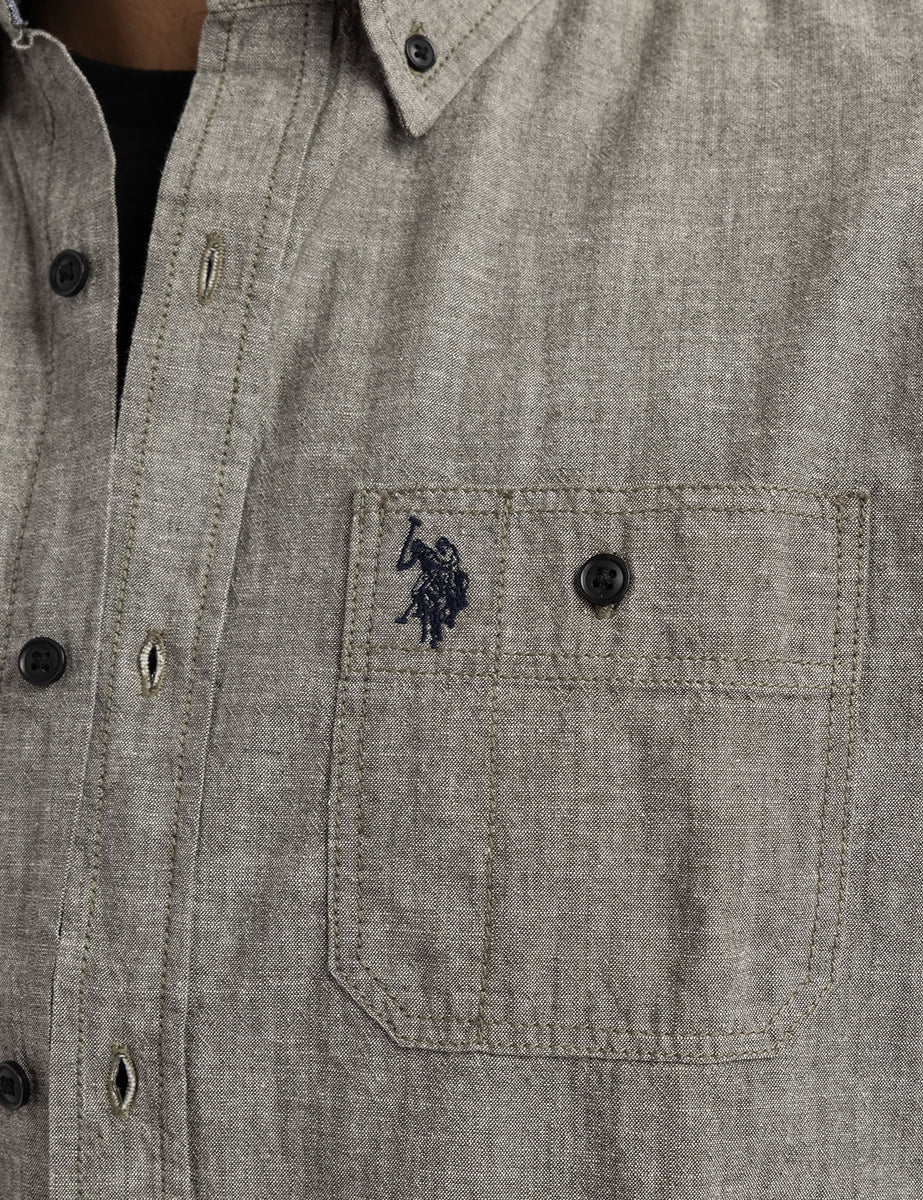 COTTON CANVAS LONG SLEEVE SHIRT– U.S. Polo Assn.