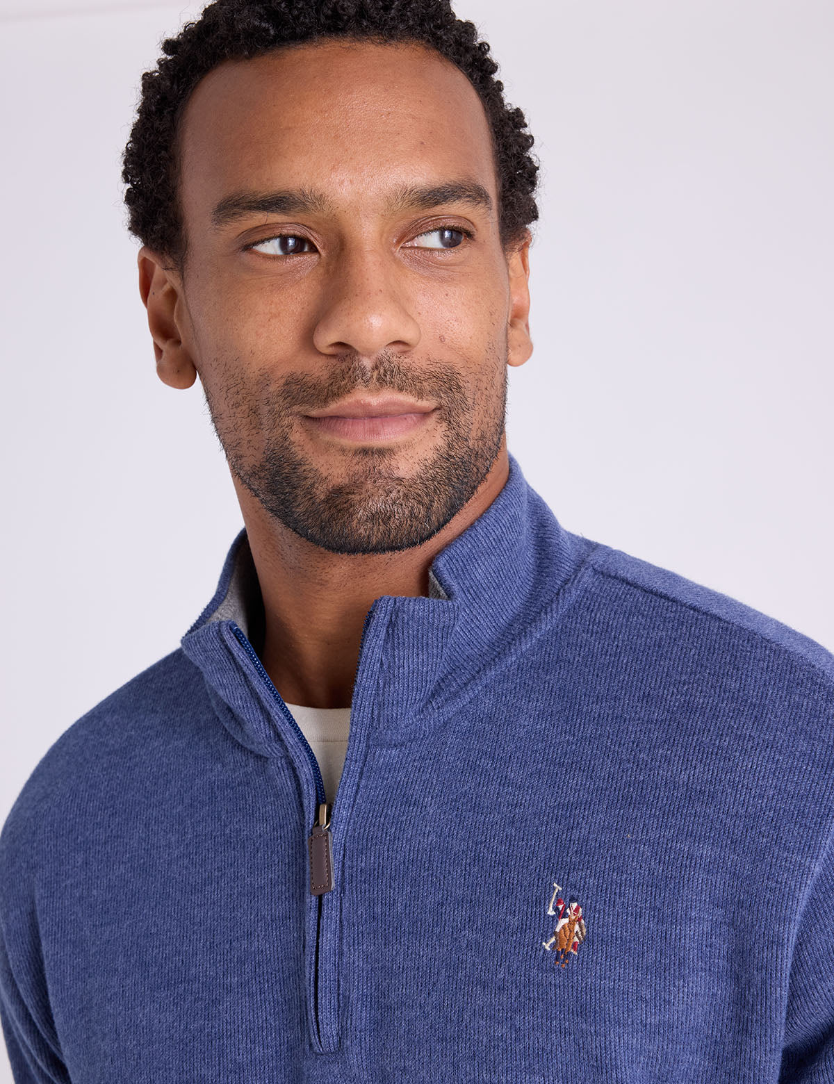 1/4 ZIP MOCK NECK FLATBACK PULLOVER