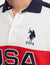 USA COLOR BLOCK PIQUE POLO SHIRT