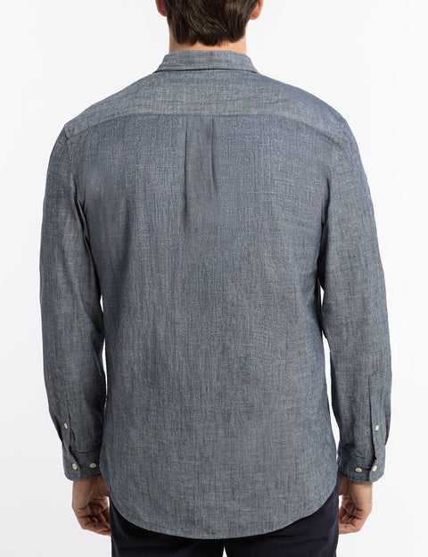 DIAGONAL SOLID CANVAS LONG SLEEVE SHIRT - U.S. Polo Assn.