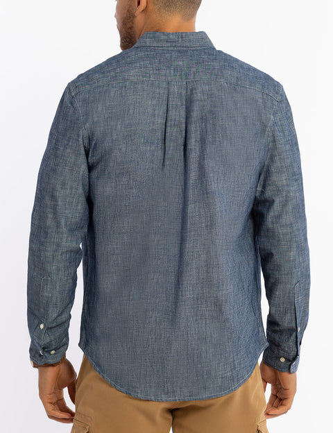 INDIGO SLUB CHAMBRAY LONG SLEEVE SHIRT - U.S. Polo Assn.