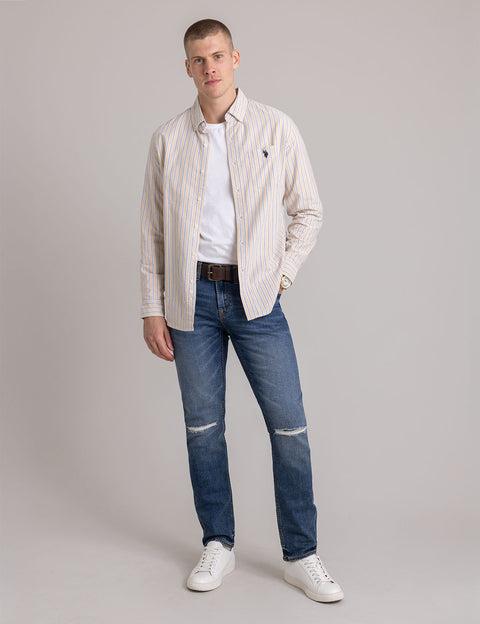 VERTICAL STRIPE YARN DYE OXFORD SHIRT - U.S. Polo Assn.