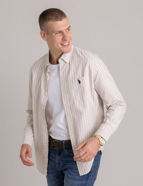 VERTICAL STRIPE YARN DYE OXFORD SHIRT - U.S. Polo Assn.