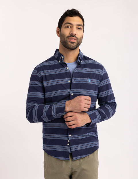 COTTON TRIPLE STRETCH POPLIN SHIRT - U.S. Polo Assn.