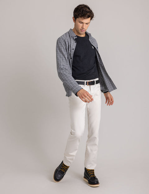 HEATHERED PEACHED TWILL LONG SLEEVE SHIRT - U.S. Polo Assn.
