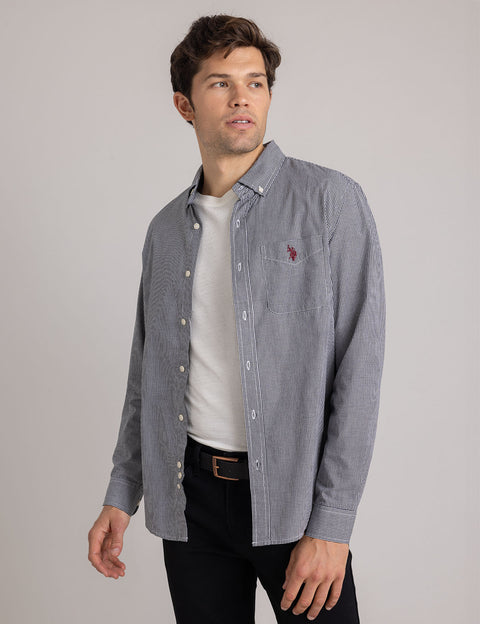 GINGHAM POPLIN LONG SLEEVE SHIRT - U.S. Polo Assn.