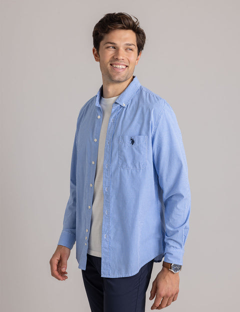 GINGHAM POPLIN LONG SLEEVE SHIRT - U.S. Polo Assn.